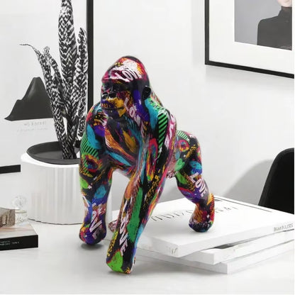 Creative Gorilla Sculpture New Room Decoration Baboon Ornament Abstract Figurine Modern Home Decor Animal Figures Gift