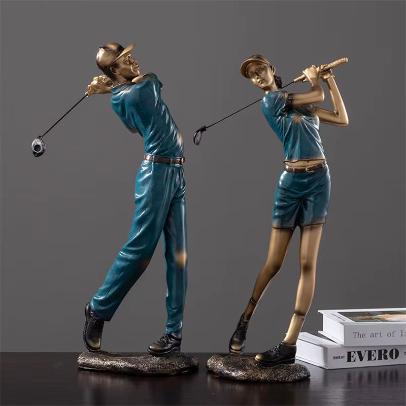 Modern Minimalist Golf Sports Figure Statue Ornaments Living Room Home Decoration Resin Art Golf Character Craft Gift Nordic