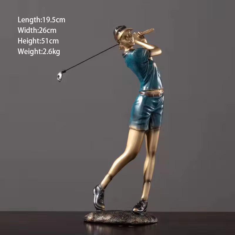 Modern Minimalist Golf Sports Figure Statue Ornaments Living Room Home Decoration Resin Art Golf Character Craft Gift Nordic