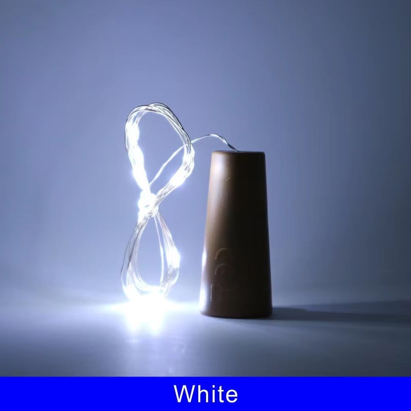 1Pcs 1M 2M LED String Lights Copper Wire Fairy Garland Bottle Stopper for Glass Craft Wedding Christmas Holiday Decoration