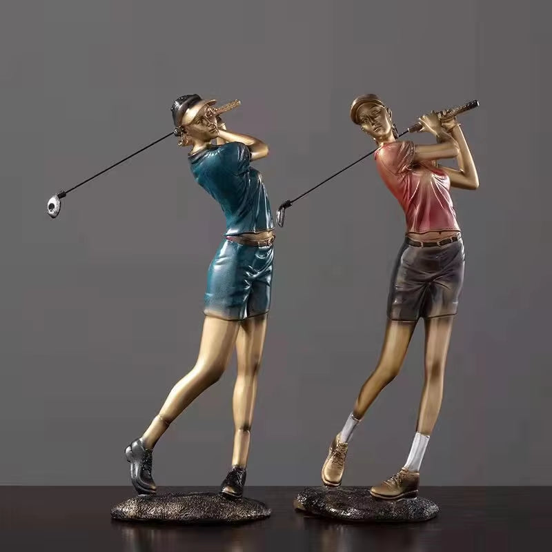 Modern Minimalist Golf Sports Figure Statue Ornaments Living Room Home Decoration Resin Art Golf Character Craft Gift Nordic