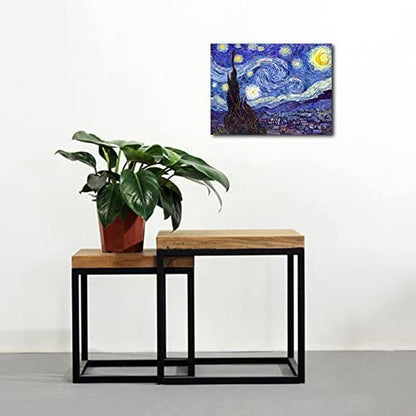 Starry Night Canvas Print of Van Gogh Oil Paintings Reproduction Modern Canvas Print Artwork Abstract Landscape Pictures Printed on Canvas Wall Art for Home Office Decorations