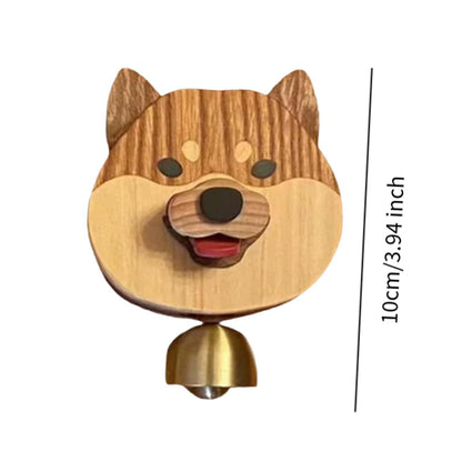 Wooden Shopkeepers Bell Shiba Inu Door Bell Wind Chime Hanging Ornament for Business Entrance for Entrance Fridge