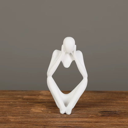 Minimalist Abstract Thinker Statue Resin Sculpture Miniature Figurines Character Ornaments Office Home Decoration Accessories