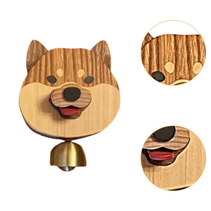 Wooden Shopkeepers Bell Shiba Inu Door Bell Wind Chime Hanging Ornament for Business Entrance for Entrance Fridge