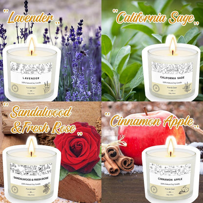 4 Pack Candles for Home Scented Aromatherapy Candles Gifts Set for Women, Cinnamon Apple Candle, 36 Oz 260 Hour Long Lasting Candles, Stocking Stuffers, Birthday, Anniversary Present, Valentine'S Day