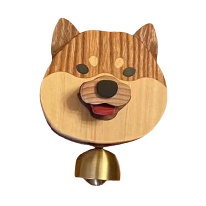 Wooden Shopkeepers Bell Shiba Inu Door Bell Wind Chime Hanging Ornament for Business Entrance for Entrance Fridge