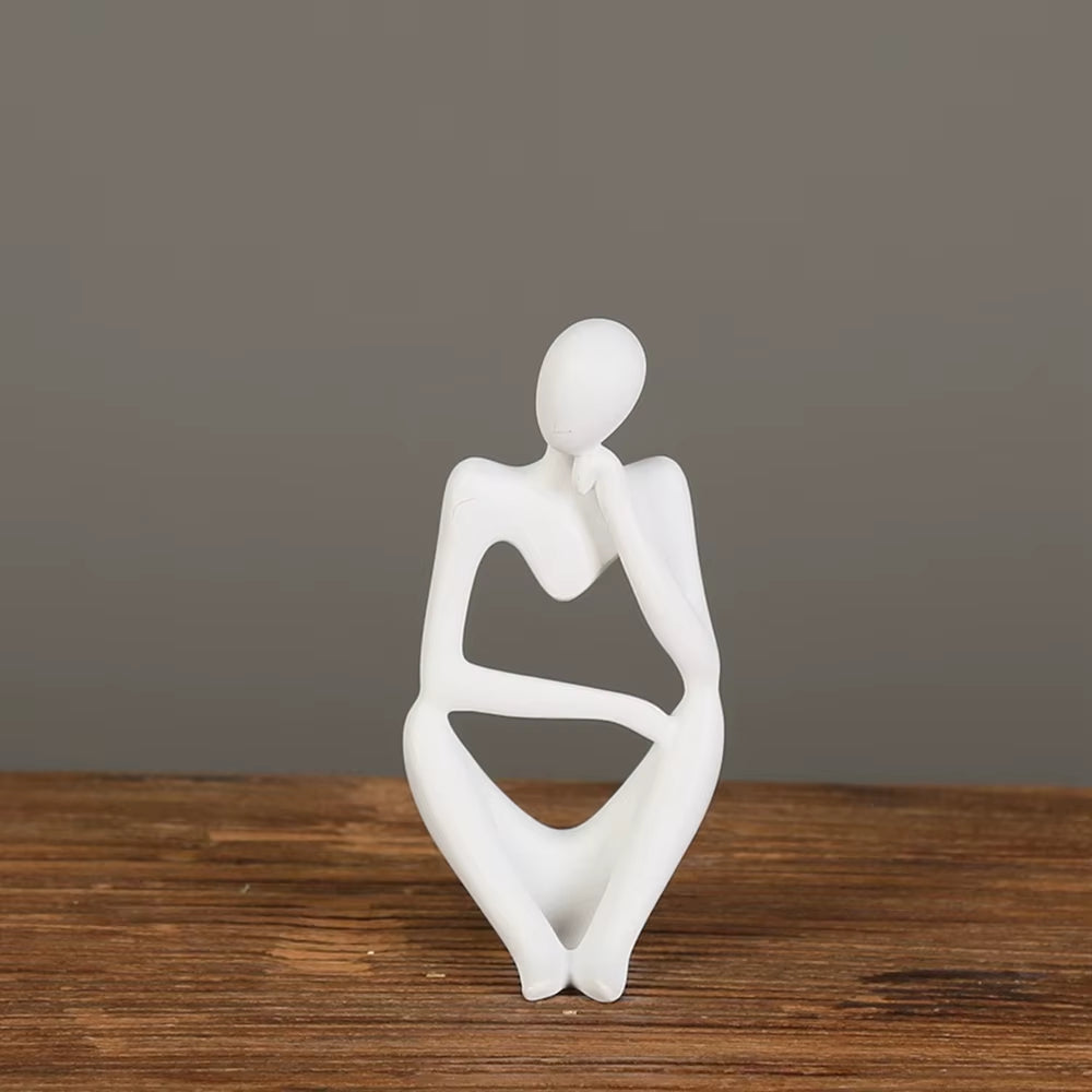 Minimalist Abstract Thinker Statue Resin Sculpture Miniature Figurines Character Ornaments Office Home Decoration Accessories