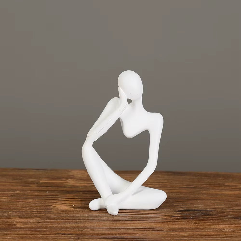 Minimalist Abstract Thinker Statue Resin Sculpture Miniature Figurines Character Ornaments Office Home Decoration Accessories