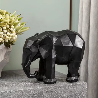 Resin Rhinoceros Elephant Statues Decoration Abstract Geometric Sculpture Animal Figurine Home Decoration Accessories Modern