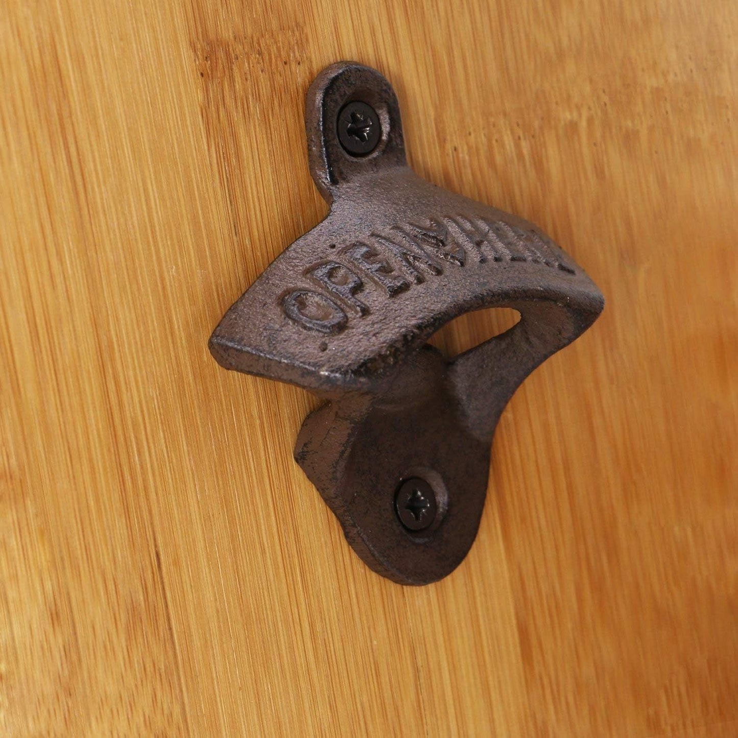 Wall Mounted Bottle Opener Rustic Farmhouse Cast Iron with Screws by  - 1 Pack (Rust-1 Pack)