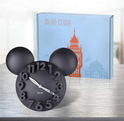 Modern Design Mickey Mouse Big Digit 3D Wall Clock Home Decor Decoration - Black