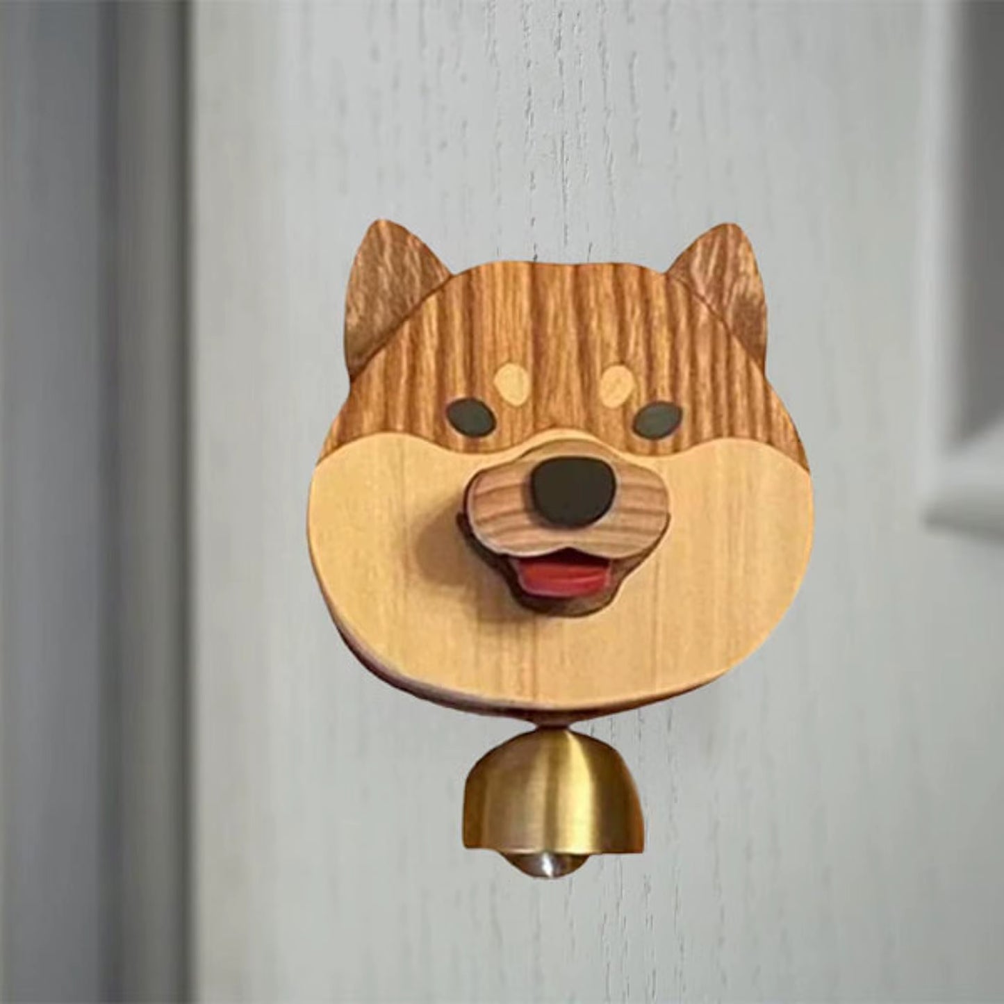 Wooden Shopkeepers Bell Shiba Inu Door Bell Wind Chime Hanging Ornament for Business Entrance for Entrance Fridge