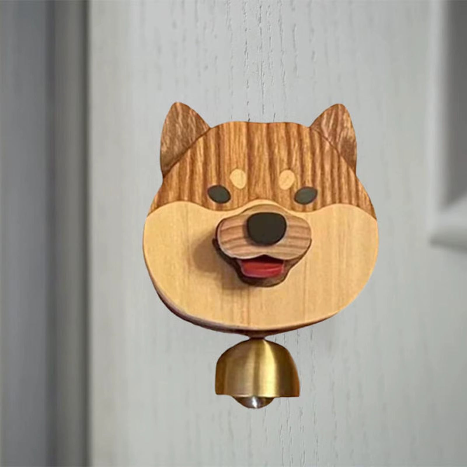 Wooden Shopkeepers Bell Shiba Inu Door Bell Wind Chime Hanging Ornament for Business Entrance for Entrance Fridge