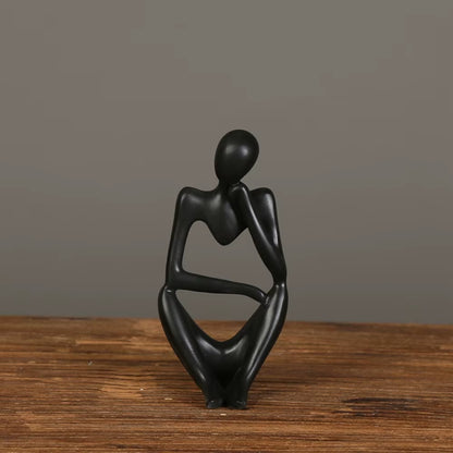 Minimalist Abstract Thinker Statue Resin Sculpture Miniature Figurines Character Ornaments Office Home Decoration Accessories