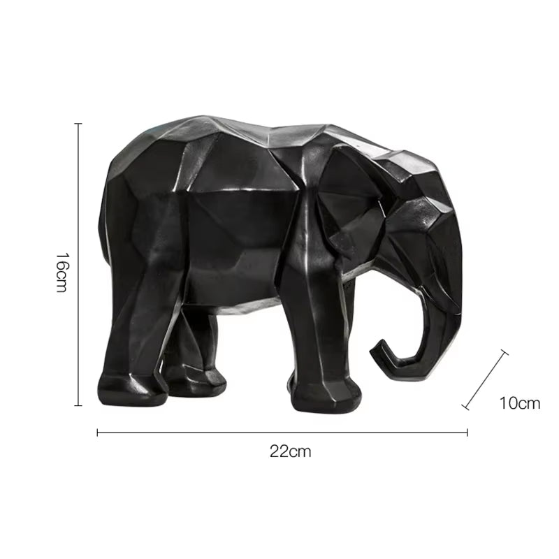 Resin Rhinoceros Elephant Statues Decoration Abstract Geometric Sculpture Animal Figurine Home Decoration Accessories Modern