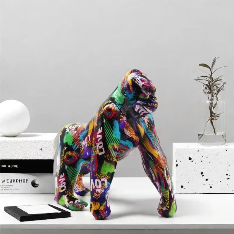 Creative Gorilla Sculpture New Room Decoration Baboon Ornament Abstract Figurine Modern Home Decor Animal Figures Gift