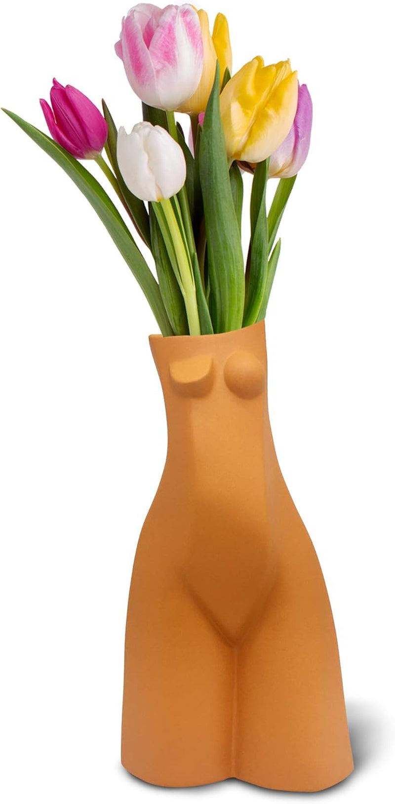 Premium Female Form Body Flower Vase 5Variations, Ceramic Vases for Modern Boho Home Decor, Plant Pot, Planter Flower Decor, Modern Vase Decor, Ceramic Office Decorations (Summer Apricot)