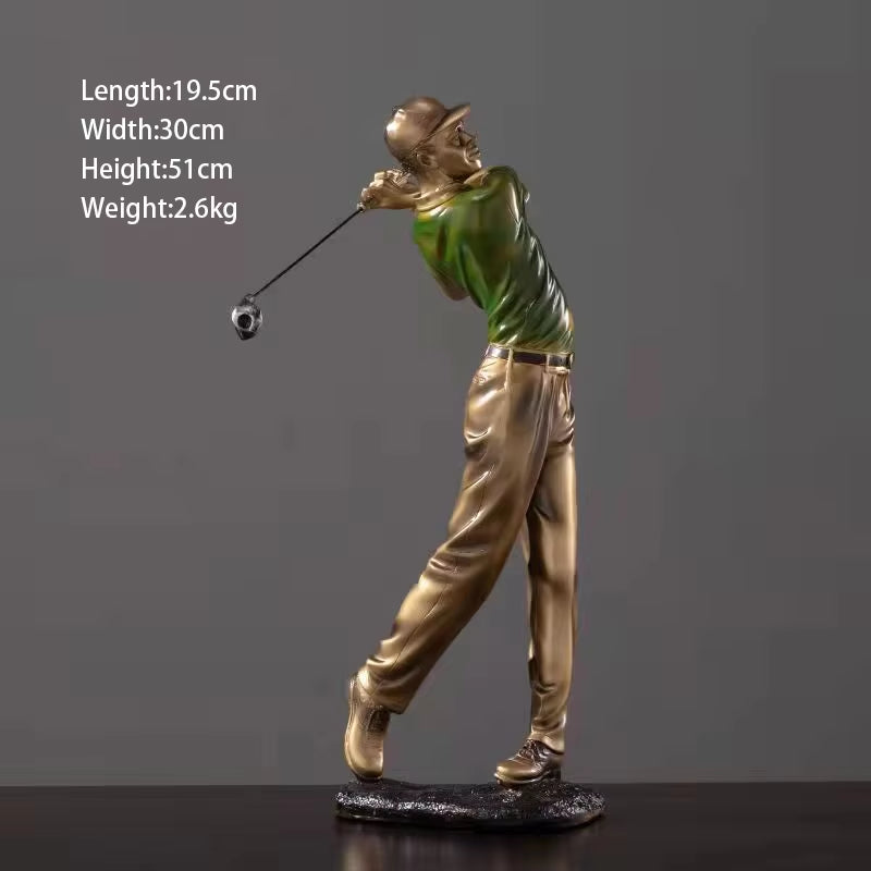 Modern Minimalist Golf Sports Figure Statue Ornaments Living Room Home Decoration Resin Art Golf Character Craft Gift Nordic