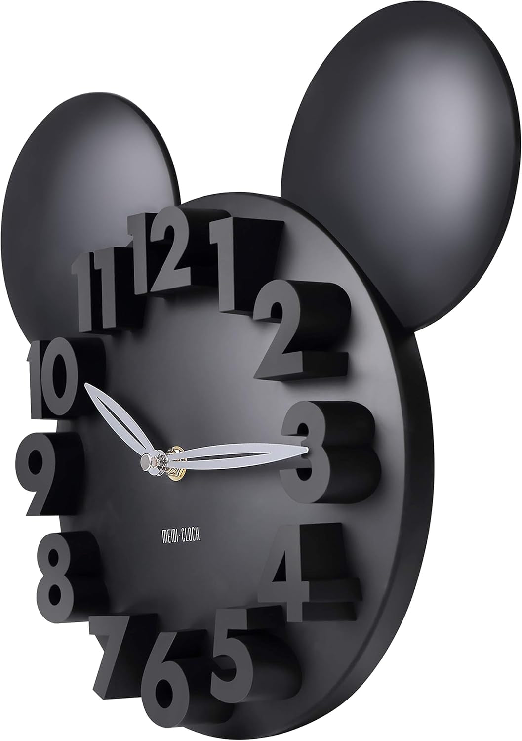 Modern Design Mickey Mouse Big Digit 3D Wall Clock Home Decor Decoration - Black