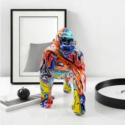 Creative Gorilla Sculpture New Room Decoration Baboon Ornament Abstract Figurine Modern Home Decor Animal Figures Gift